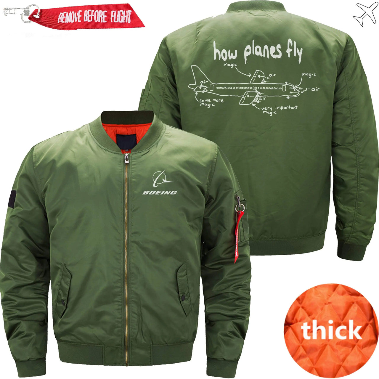 HOW PLANES FLY Ma-1 Bomber Jacket Flight Jacket Aviator Jacket THE AV8R