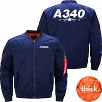 Thumbnail for AIRBUS A340 Ma-1 Bomber Jacket Flight Jacket Aviator Jacket THE AV8R