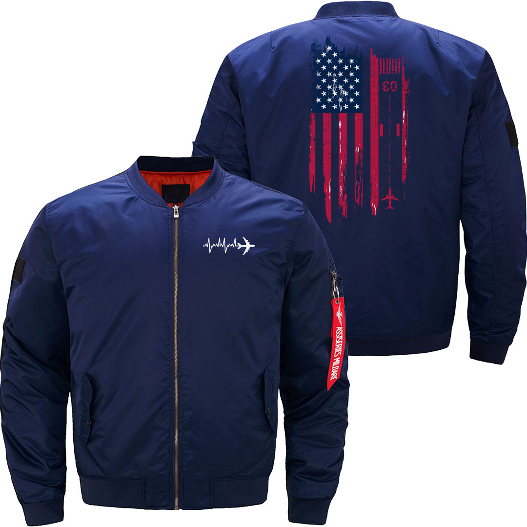 Patriotic Airplane Aviation Pilot American Flag JACKET THE AV8R