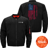 Thumbnail for Patriotic Airplane Aviation Pilot American Flag JACKET THE AV8R