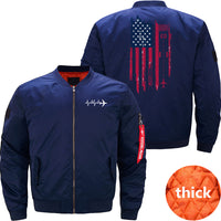 Thumbnail for Patriotic Airplane Aviation Pilot American Flag JACKET THE AV8R