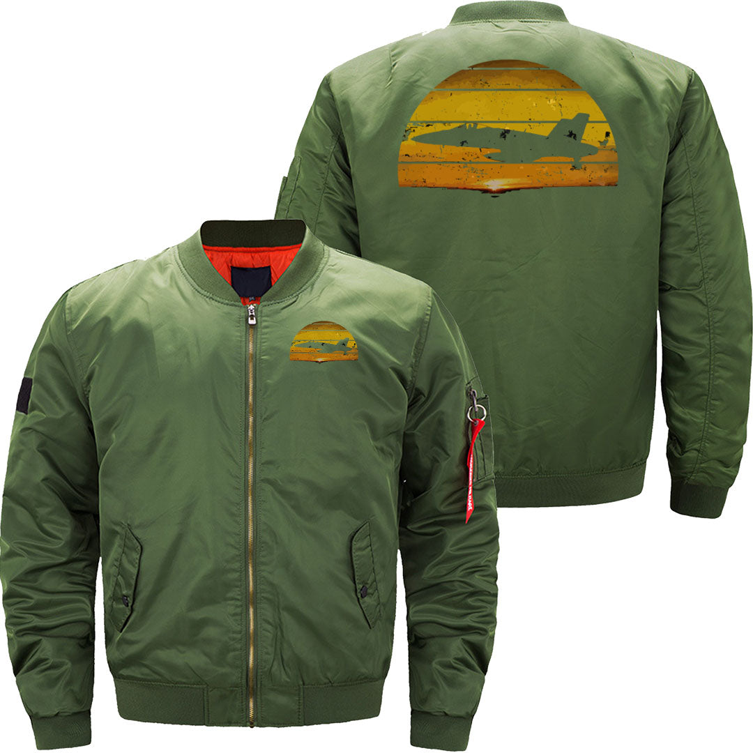 F-18 Hornet Sunset Flight Jet Fighter Airplane Vin JACKET THE AV8R