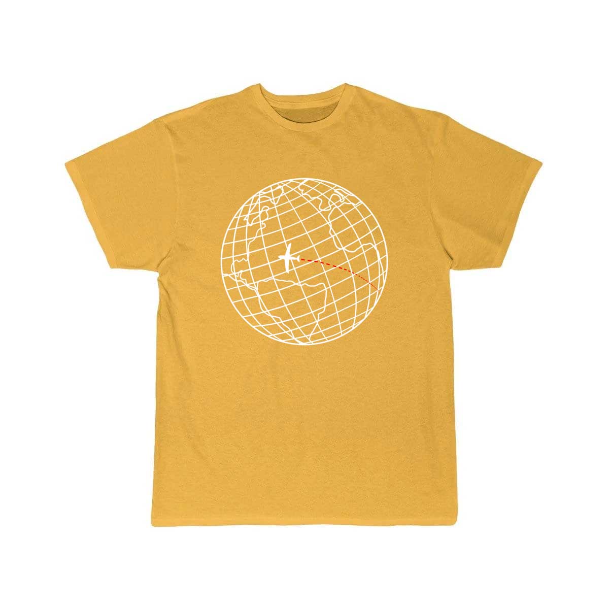 Globe with plane and red line T-SHIRT THE AV8R