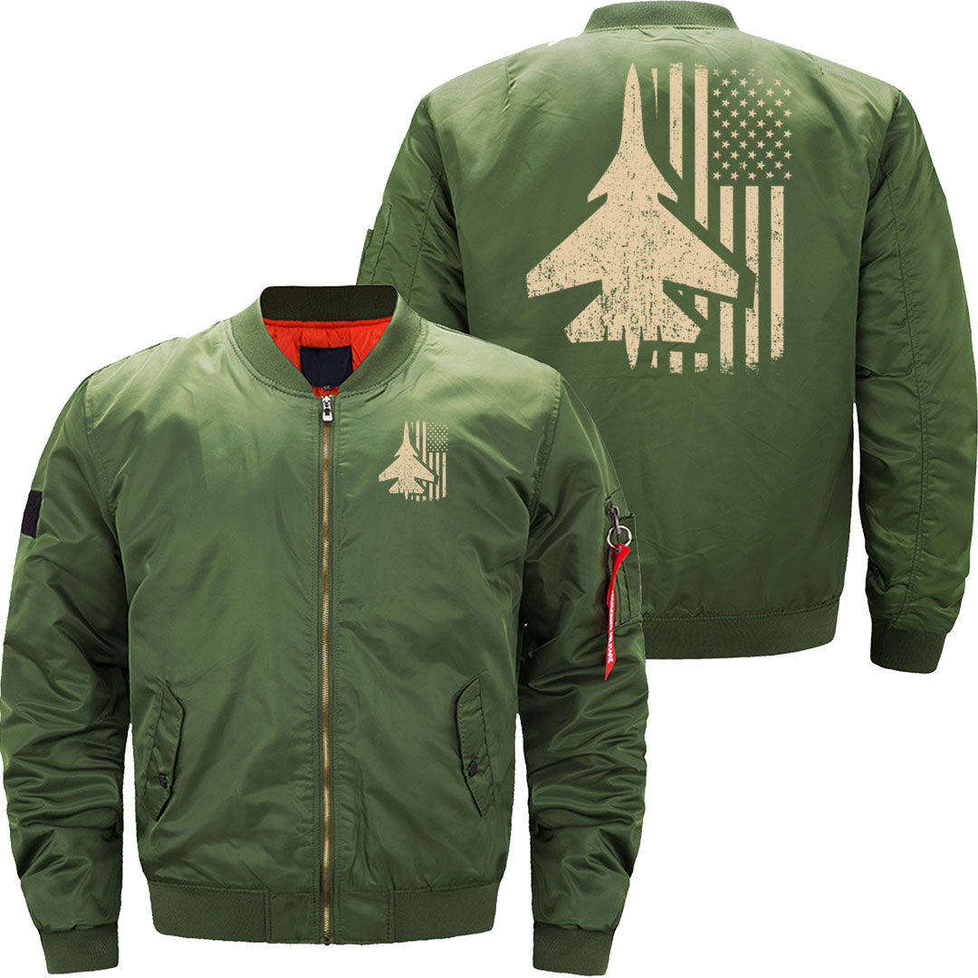 American Flag USA Airplane Jet Fighter Patriotic  JACKET THE AV8R