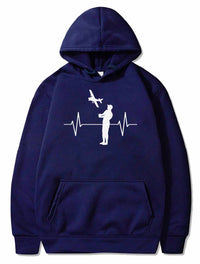 Thumbnail for Model Flying Model Maker Airplane EKG Line Gift PULLOVER THE AV8R