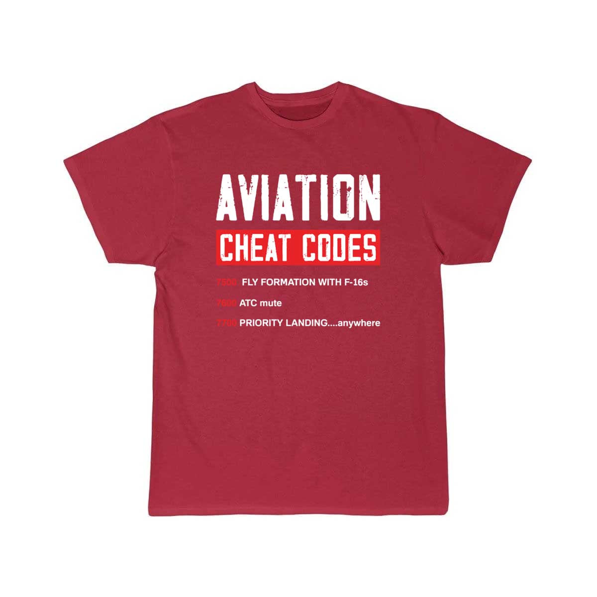 Funny Pilot Airplane Gifts Aviation Cheat Codes T-SHIRT THE AV8R