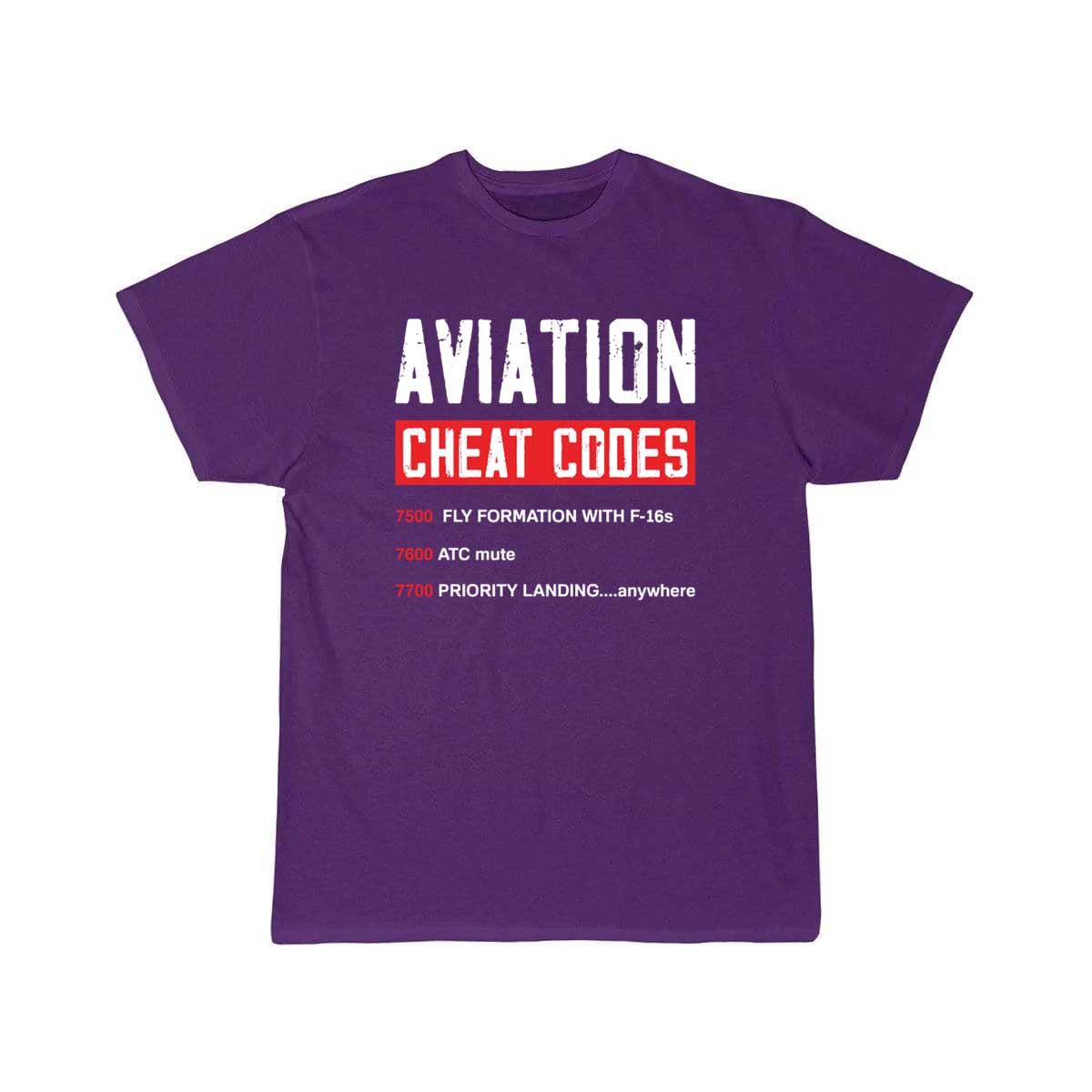 Funny Pilot Airplane Gifts Aviation Cheat Codes T-SHIRT THE AV8R