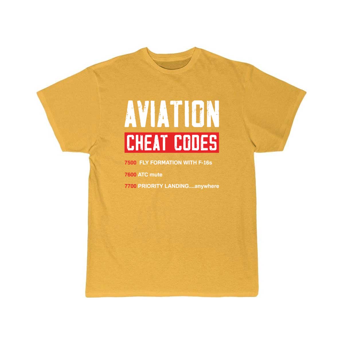 Funny Pilot Airplane Gifts Aviation Cheat Codes T-SHIRT THE AV8R