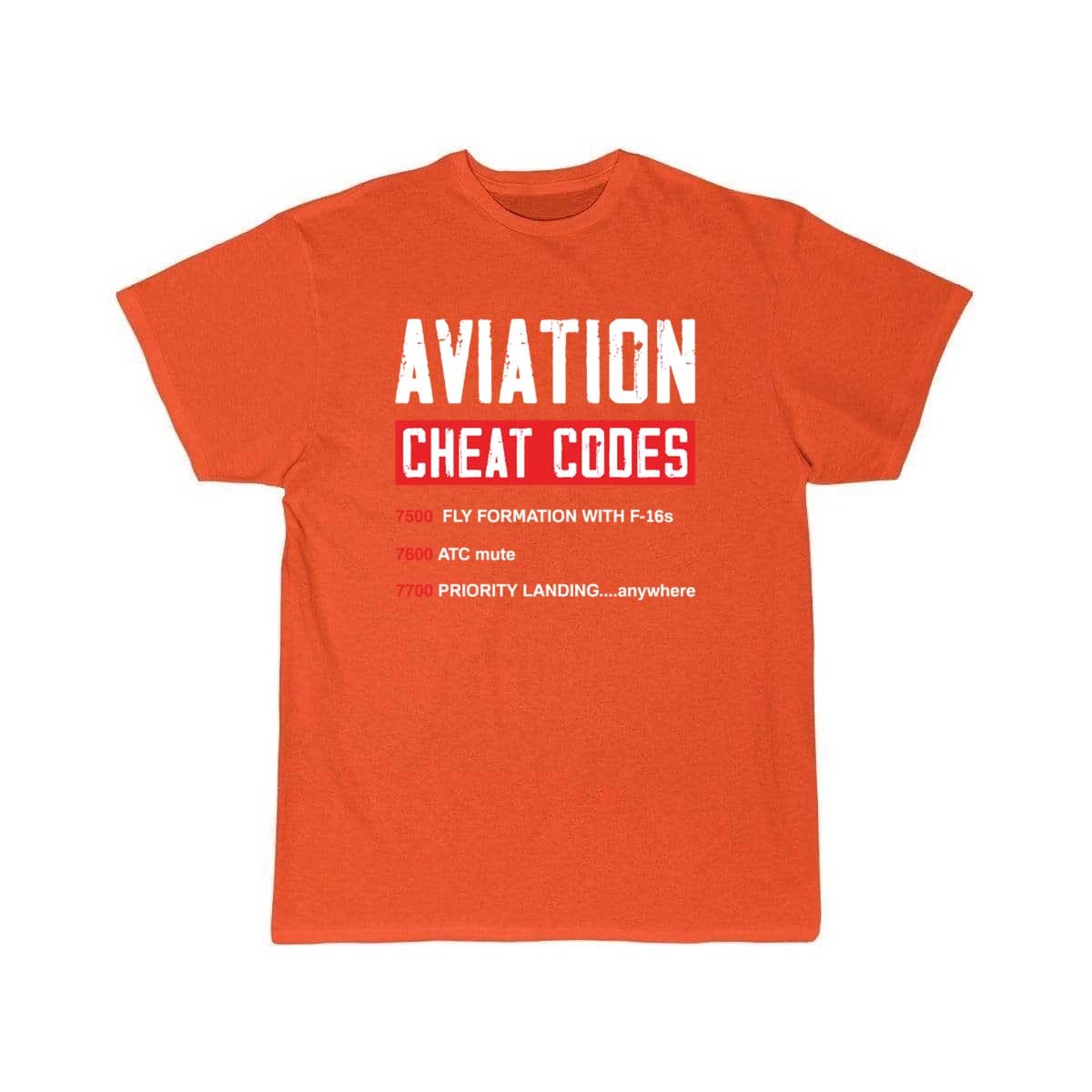 Funny Pilot Airplane Gifts Aviation Cheat Codes T-SHIRT THE AV8R