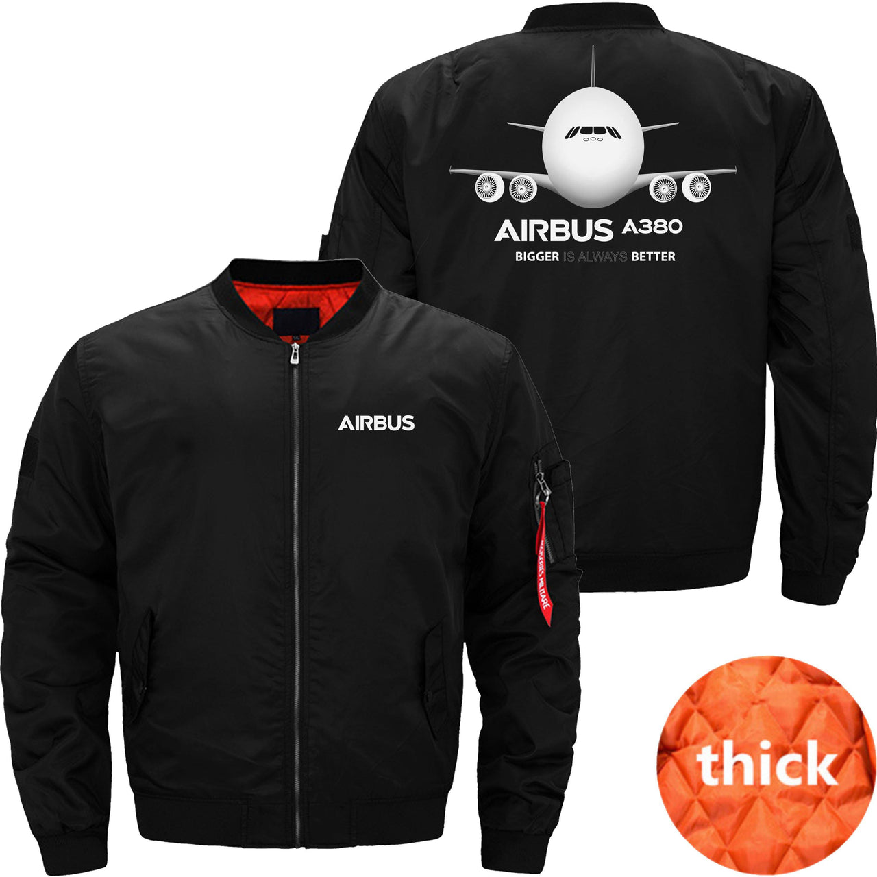 AIRBUS A380 Ma-1 Bomber Jacket Flight Jacket Aviator Jacket THE AV8R