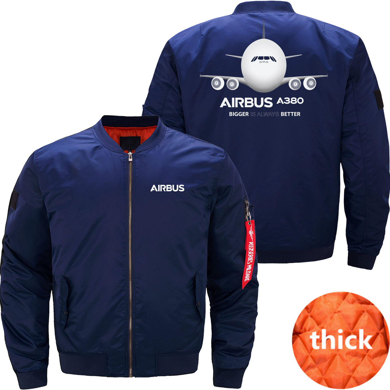 AIRBUS A380 Ma-1 Bomber Jacket Flight Jacket Aviator Jacket THE AV8R