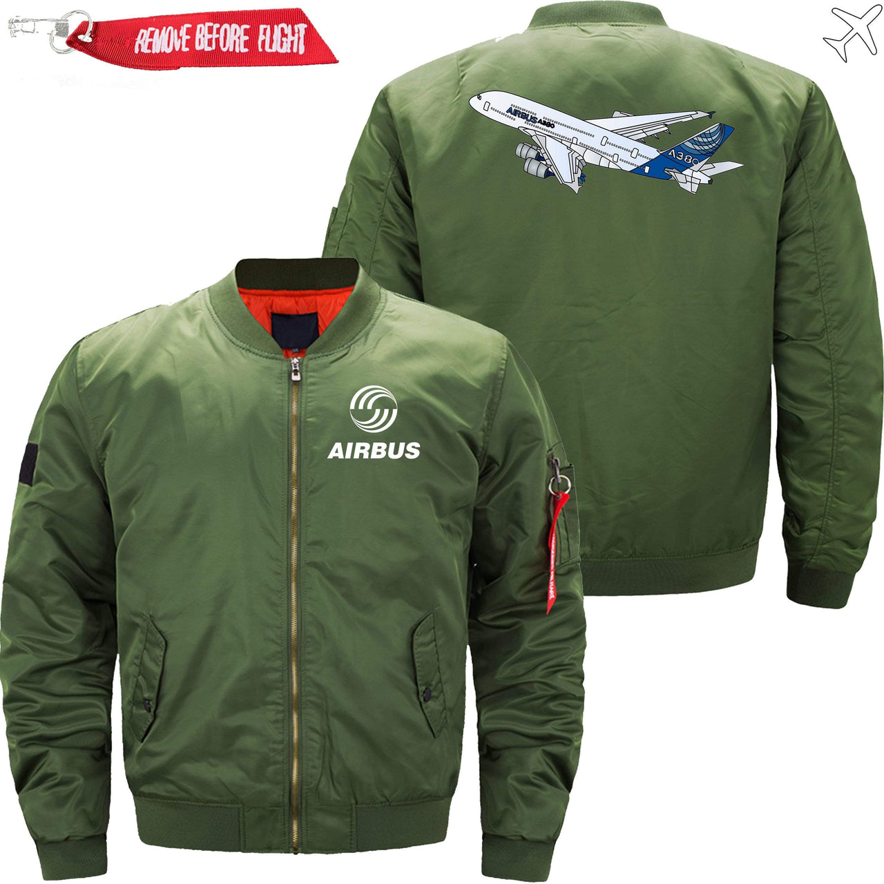 AIRBUS A380 FLYING Ma-1 Bomber Jacket Flight Jacket Aviator Jacket THE AV8R