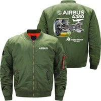 Thumbnail for AIRBUS A380 GP7000 Ma-1 Bomber Jacket Flight Jacket Aviator Jacket THE AV8R