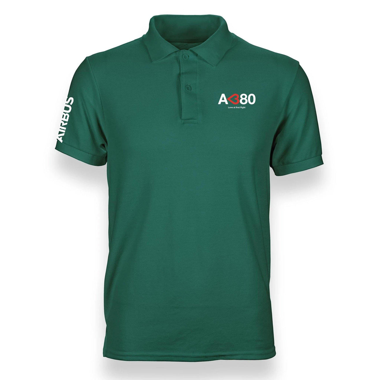 AIRBUS A380 LOVE AT FIRST FLIGHT DESIGNED POLO SHIRT THE AV8R