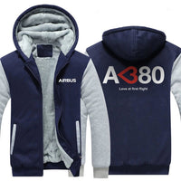 Thumbnail for AIRBUS A380 LOVE AT FIRST FLIGHT DESIGNED ZIPPER SWEATERS THE AV8R