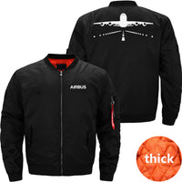 Thumbnail for AIRBUS A380 RUNWAY Ma-1 Bomber Jacket Flight Jacket Aviator Jacket THE AV8R