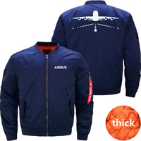 Thumbnail for AIRBUS A380 RUNWAY Ma-1 Bomber Jacket Flight Jacket Aviator Jacket THE AV8R