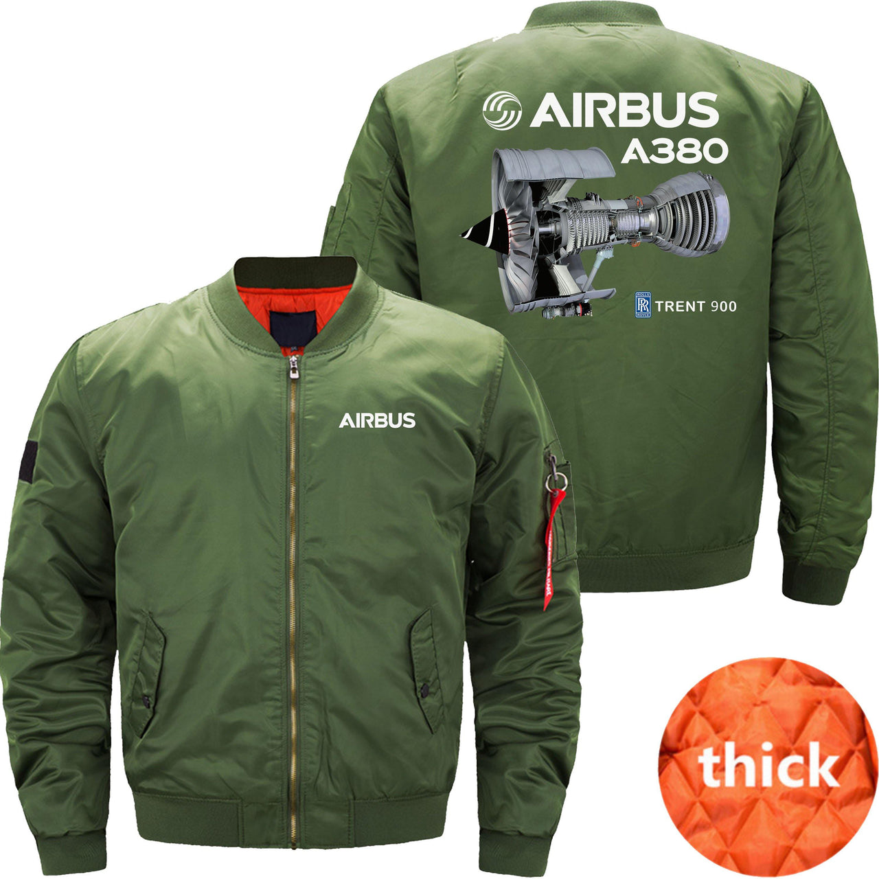 AIRBUS A380 TRENT 900 Ma-1 Bomber Jacket Flight Jacket Aviator Jacket THE AV8R