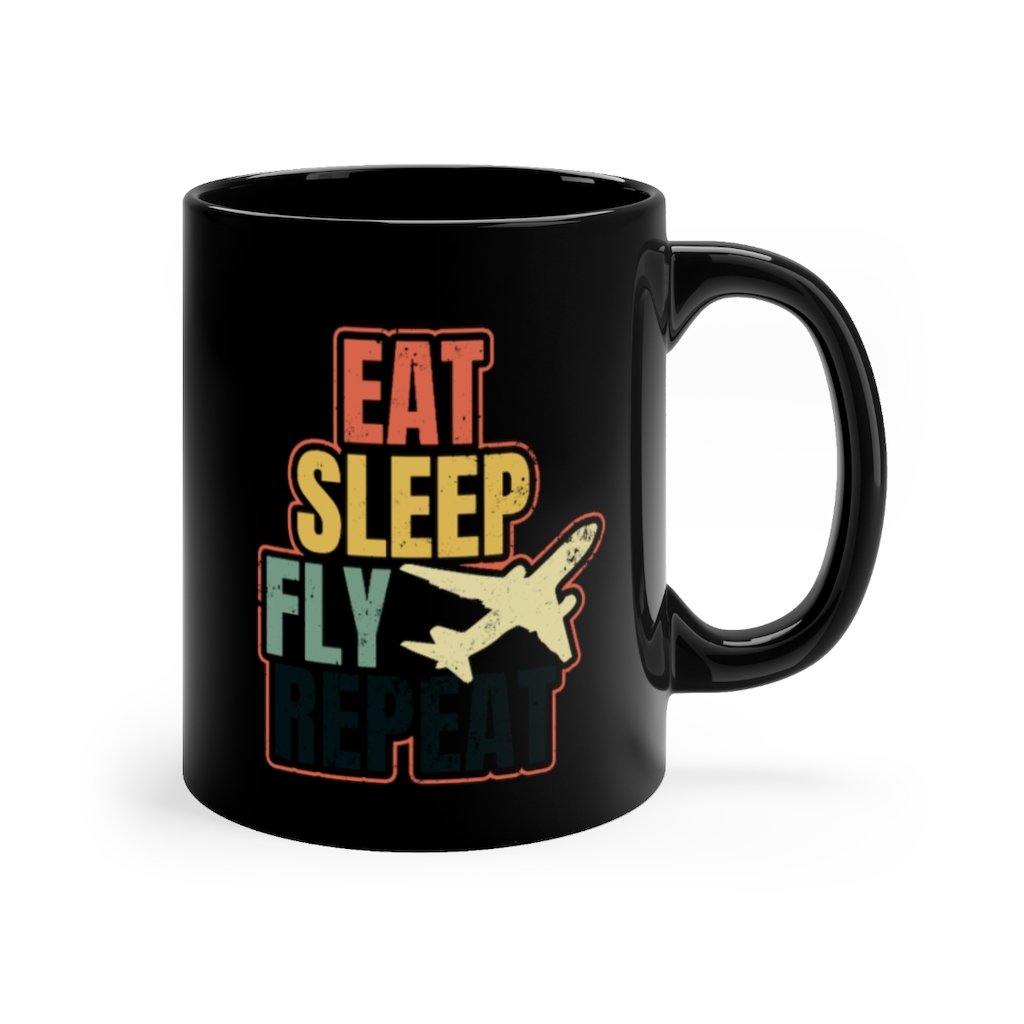 EAT SLEEP FLY  DESIGNED- MUG Printify