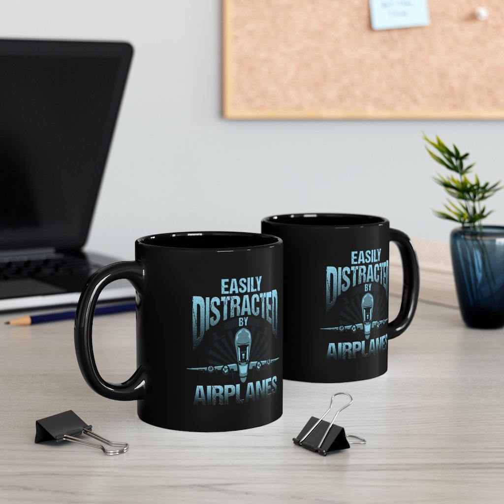 EASILY DISTRACTED AIRPLANES DESIGNED - MUG Printify