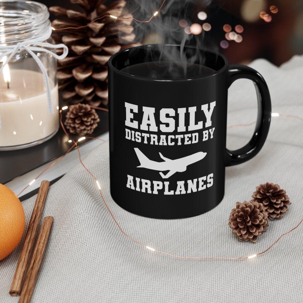 EASILY DISTRACTED BY AIRPLANES DESIGNED - MUG Printify