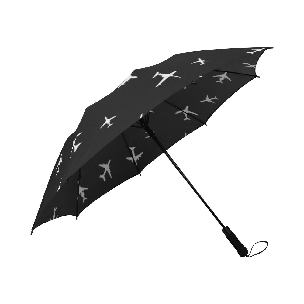 AIRPLANES SILHOUETTES SEAMLESS PATTERN.  COPY SEMI-AUTOMATIC FOLDABLE UMBRELLA (MODEL U05) e-joyer