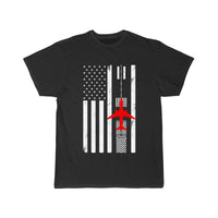 Thumbnail for Airplane Runway American Flag Patriotic Pilot T-SHIRT THE AV8R