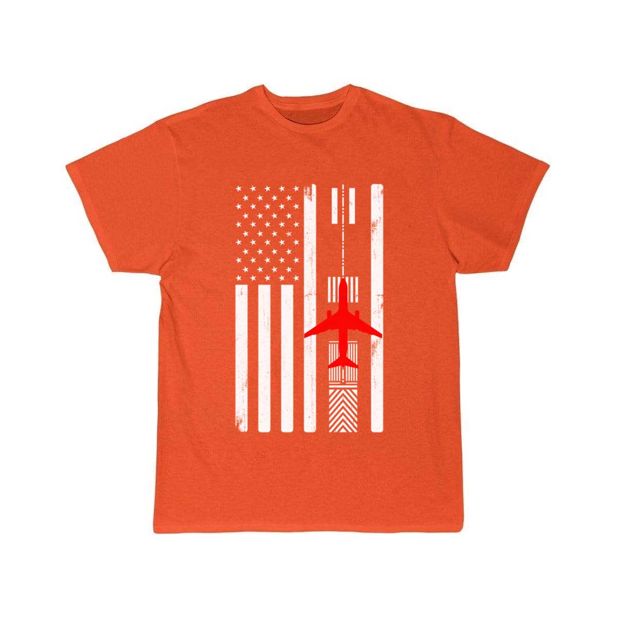 Airplane Runway American Flag Patriotic Pilot T-SHIRT THE AV8R