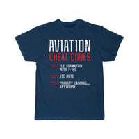 Thumbnail for Aviation Cheat Codes Funny Airplane Humor Pilot T-SHIRT THE AV8R