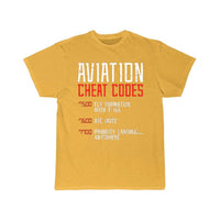 Thumbnail for Aviation Cheat Codes Funny Airplane Humor Pilot T-SHIRT THE AV8R