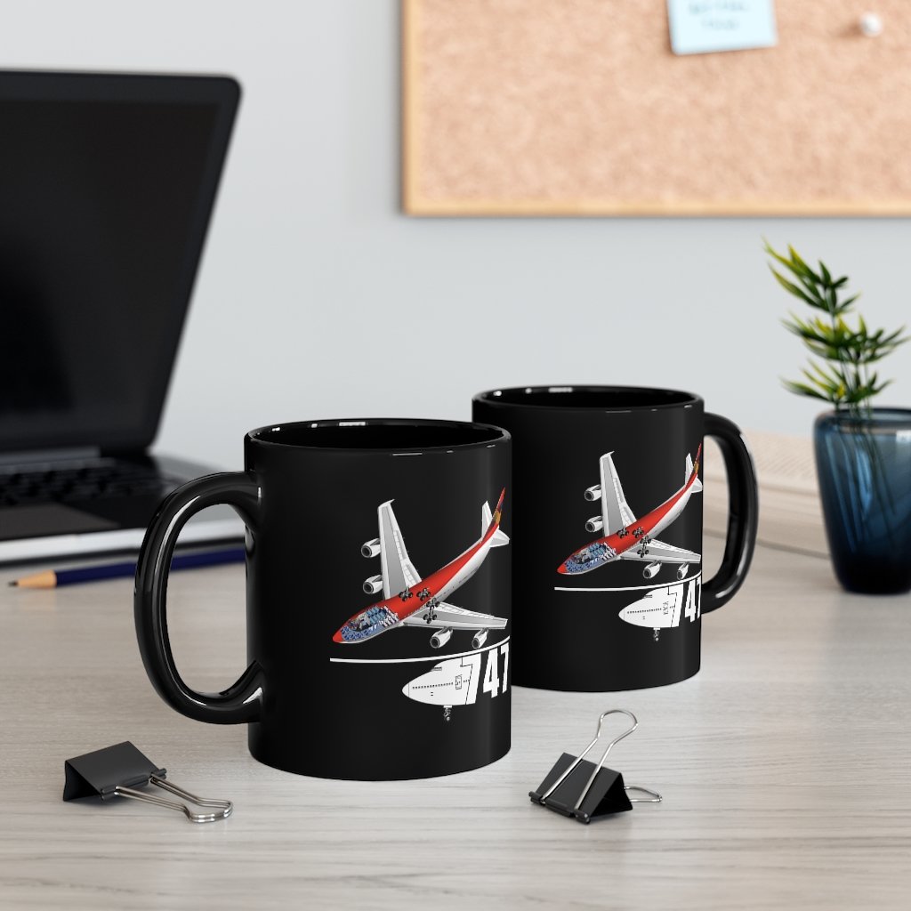 BOEING 747  DESIGNED MUG Printify