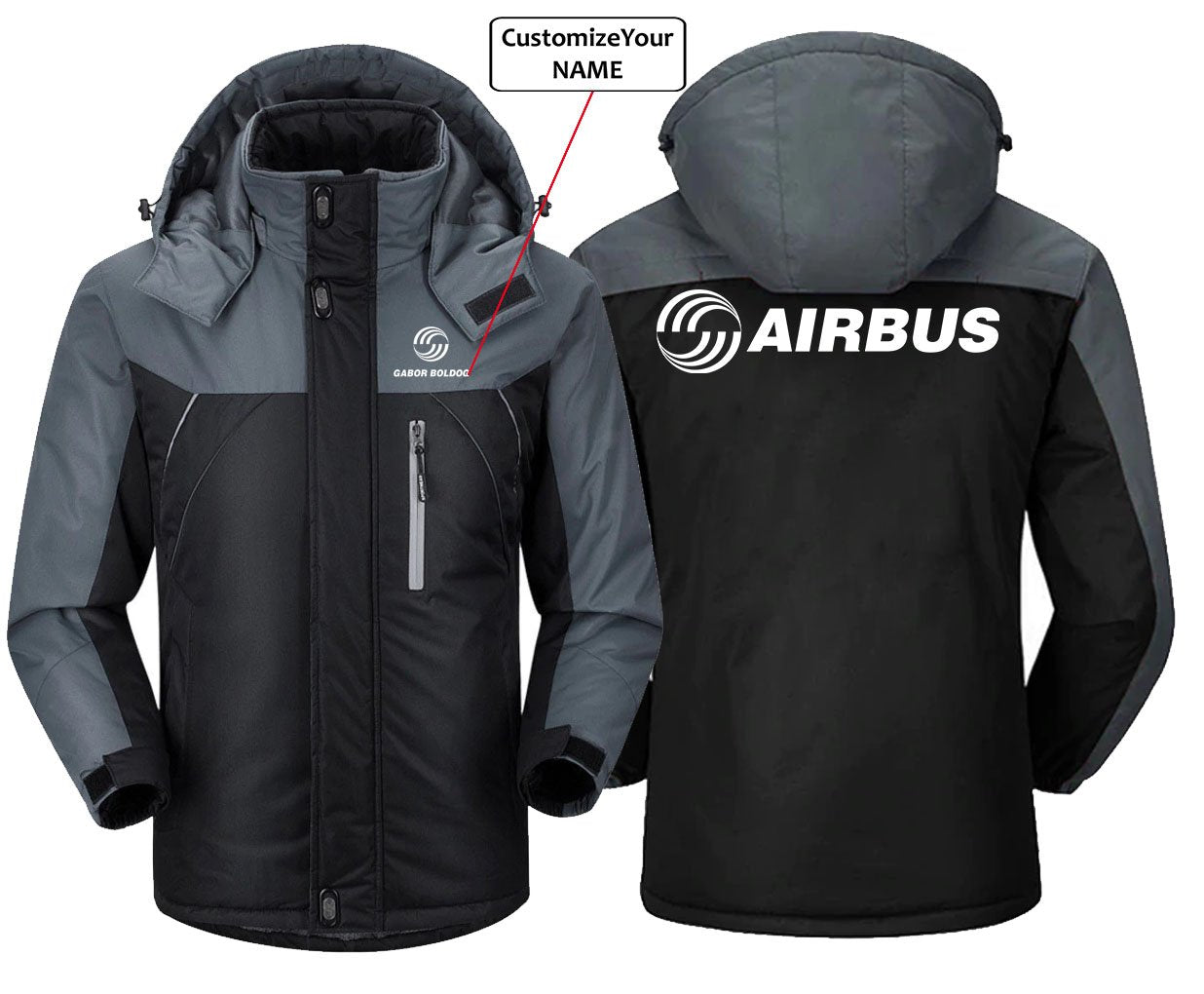 CUSTOM NAME AIRBSUS LOGO WINTER COAT