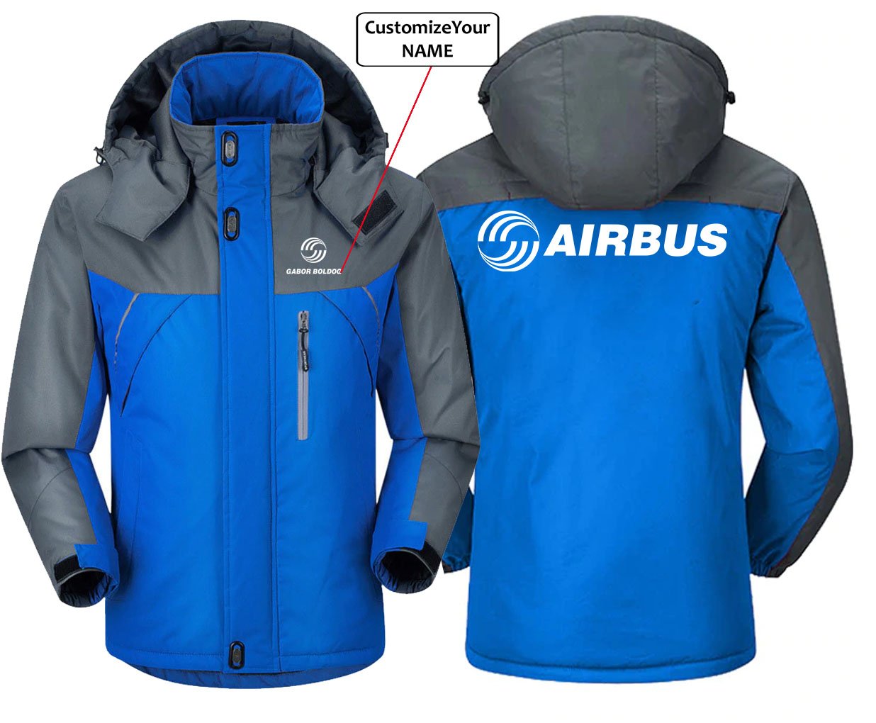 CUSTOM NAME AIRBSUS LOGO WINTER COAT