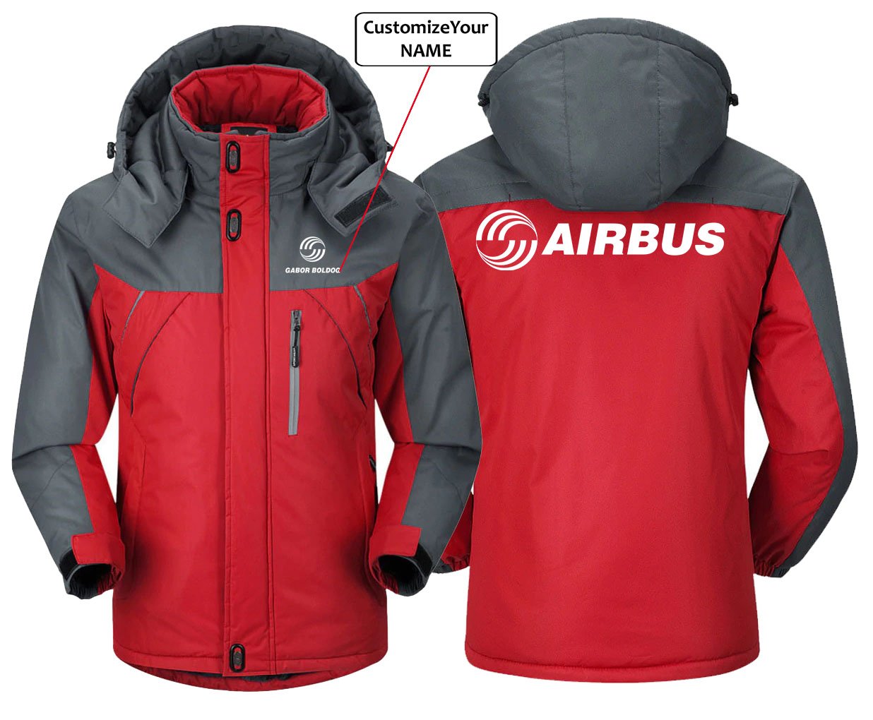 CUSTOM NAME AIRBSUS LOGO WINTER COAT