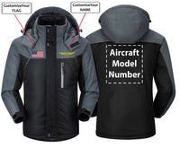 Thumbnail for Custom Name, Flag And Aircraft Model Number Winter Coat 