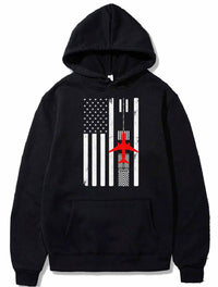 Thumbnail for Airplane Runway American Flag Patriotic Pilot PULLOVER THE AV8R