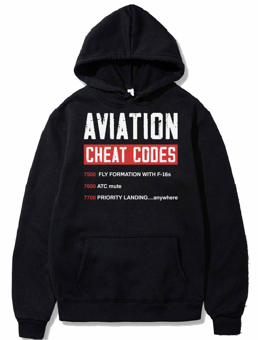 Funny Pilot Airplane Gifts Aviation Cheat Codes PULLOVER THE AV8R