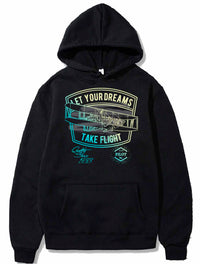 Thumbnail for Take Flight Gradient Graphic Airplane Design PULLOVER THE AV8R