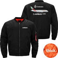 Thumbnail for EMIRATES AIRBUS A380 Ma-1 Bomber Jacket Flight Jacket Aviator Jacket THE AV8R