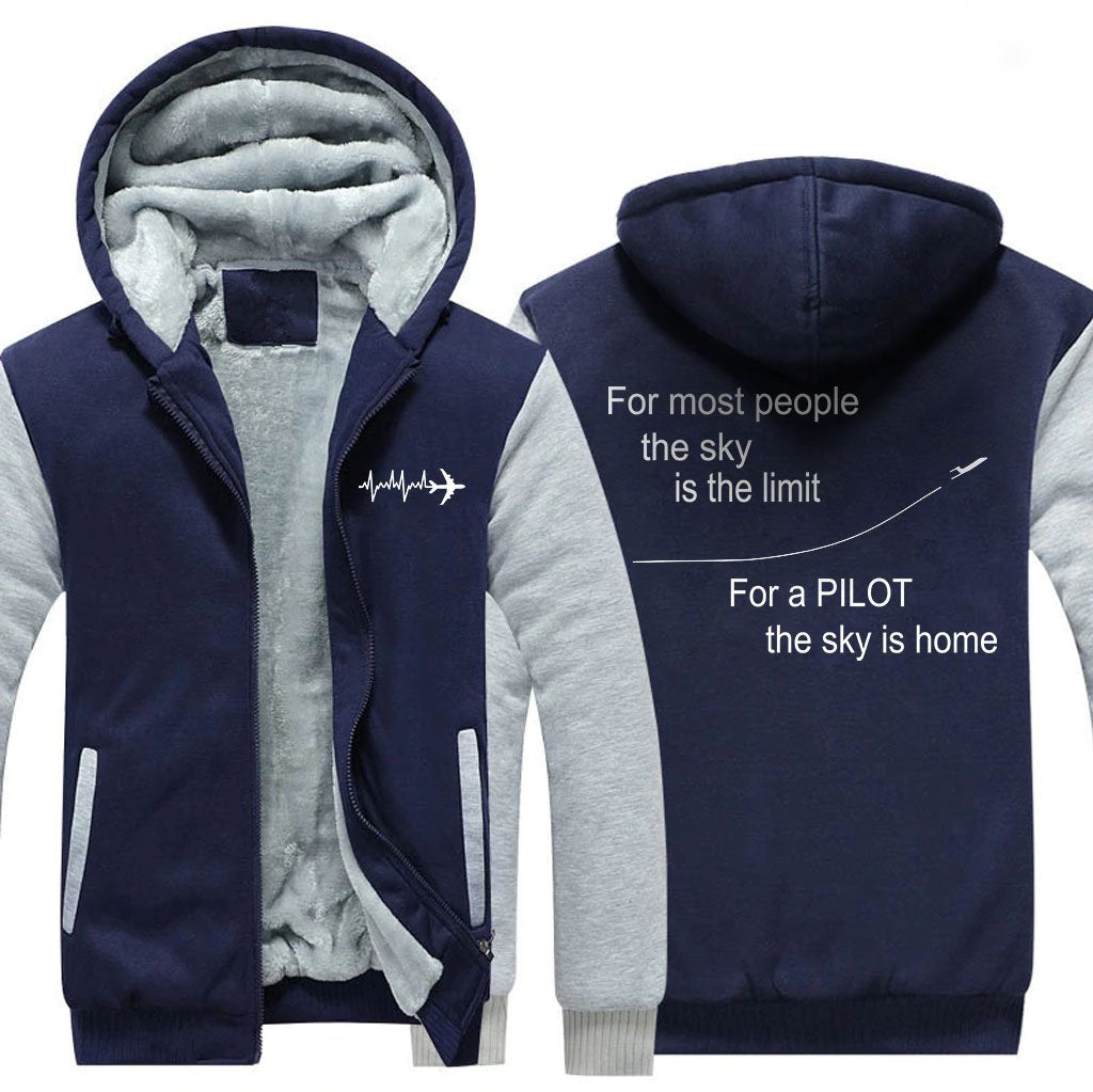 FOR MOST PEOPLE THE SKY IS THE LIMIT FOR A THE SKY IS HOME ZIPPER SWEATER THE AV8R