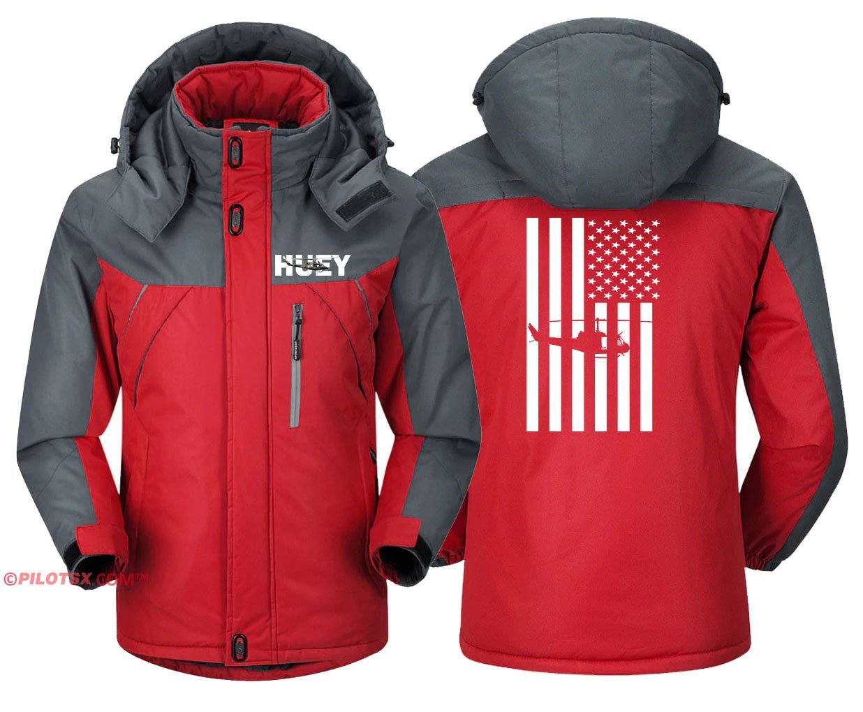 HU-1 HUEY WITH FLAG WINDBREAKER JACKET THE AV8R