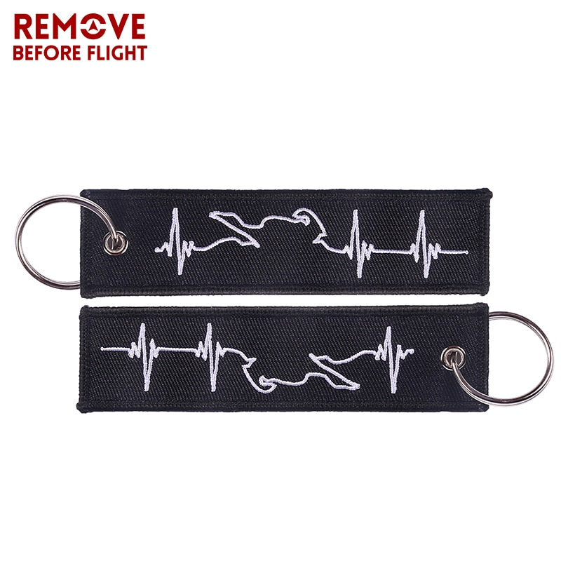 Embroidery  Heartbeat Keychain THE AVIATOR