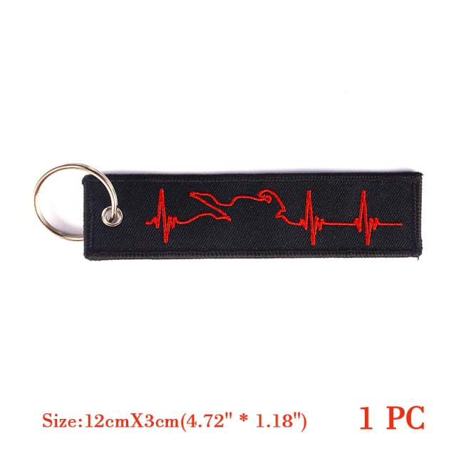 Embroidery  Heartbeat Keychain THE AVIATOR