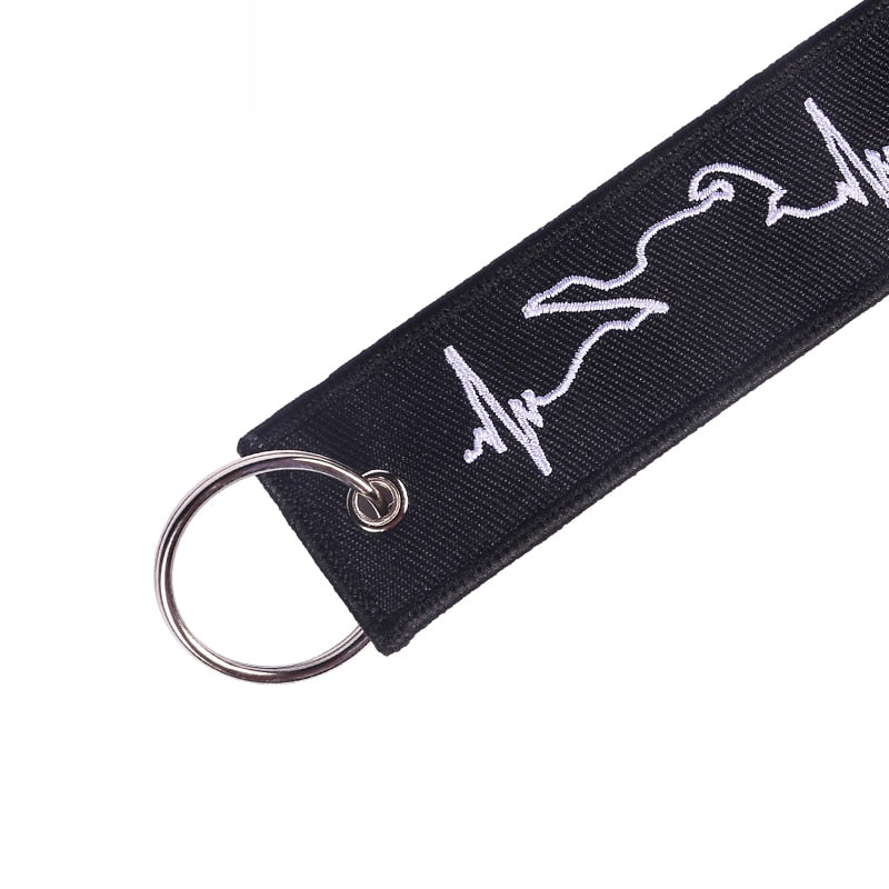 Embroidery  Heartbeat Keychain THE AVIATOR