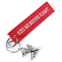 Thumbnail for Pink Kiss Me Before Flight  Embroidery Keychain THE AVIATOR