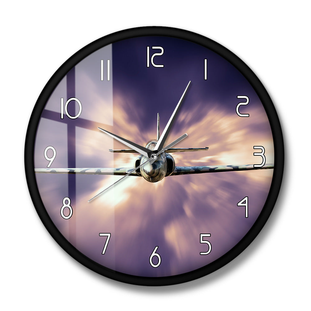 Military Jet Fighter Modern Wall Clock Airplane Flying AV8R