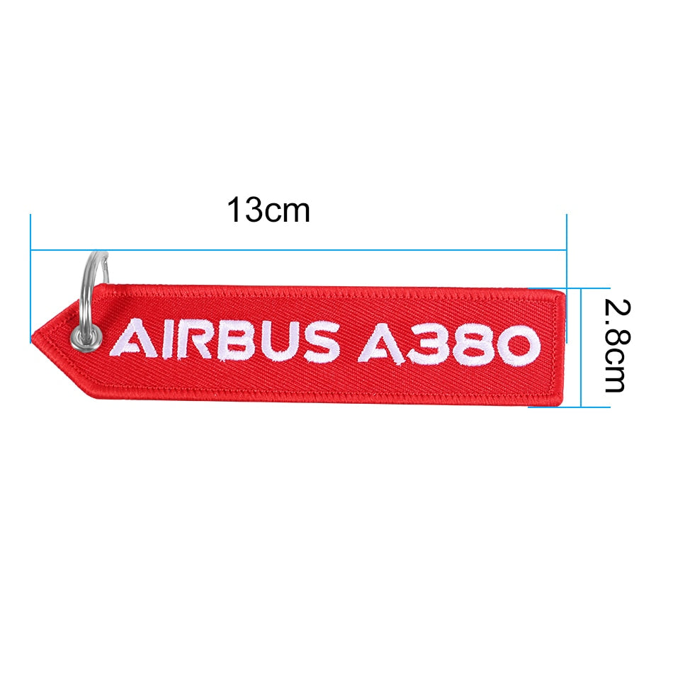 AIRBUS A380 Embroidery  Key Ring Chains THE AVIATOR