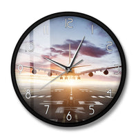 Thumbnail for JET PLANE FLYING OVER RUNWAY MODERN WALL CLOCK THE AVIATOR