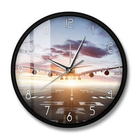Thumbnail for JET PLANE FLYING OVER RUNWAY MODERN WALL CLOCK THE AVIATOR