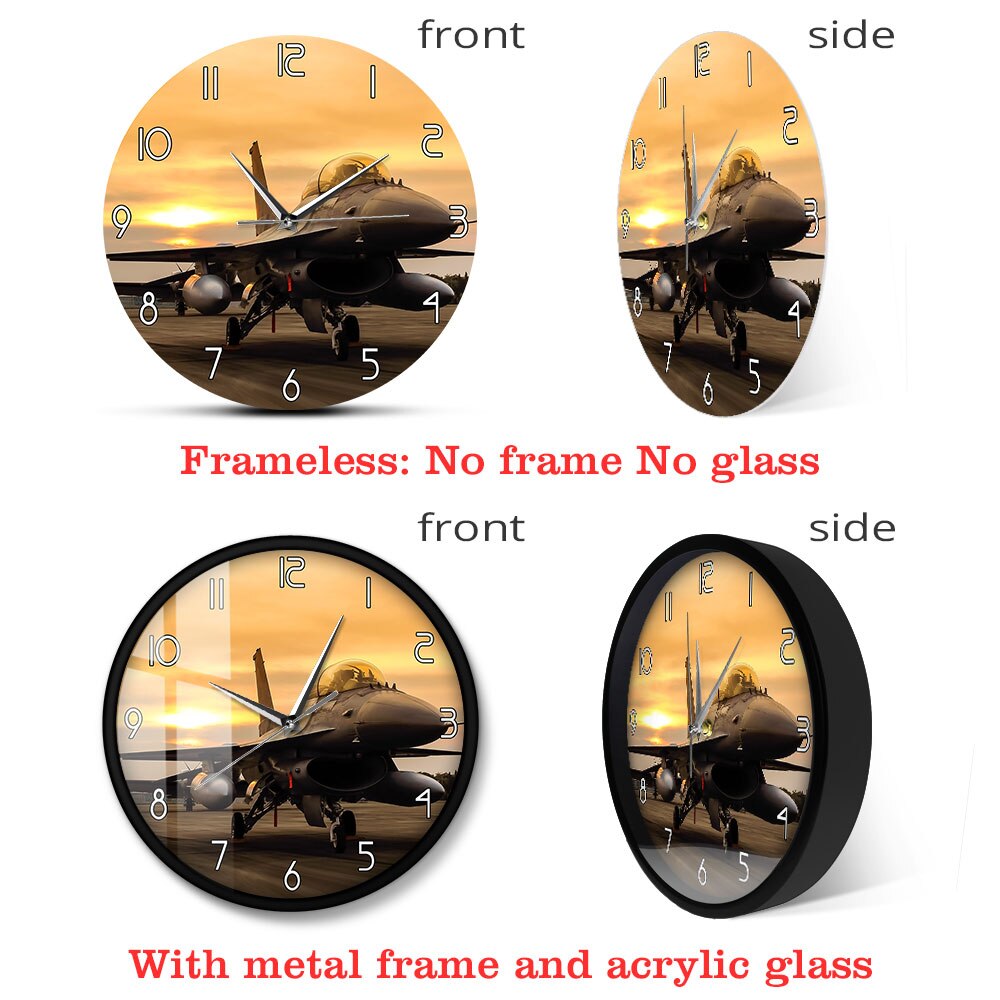 F16 FALCON FIGHTER JET AIRCRAFT PLANE WALL CLOCK THE AVIATOR